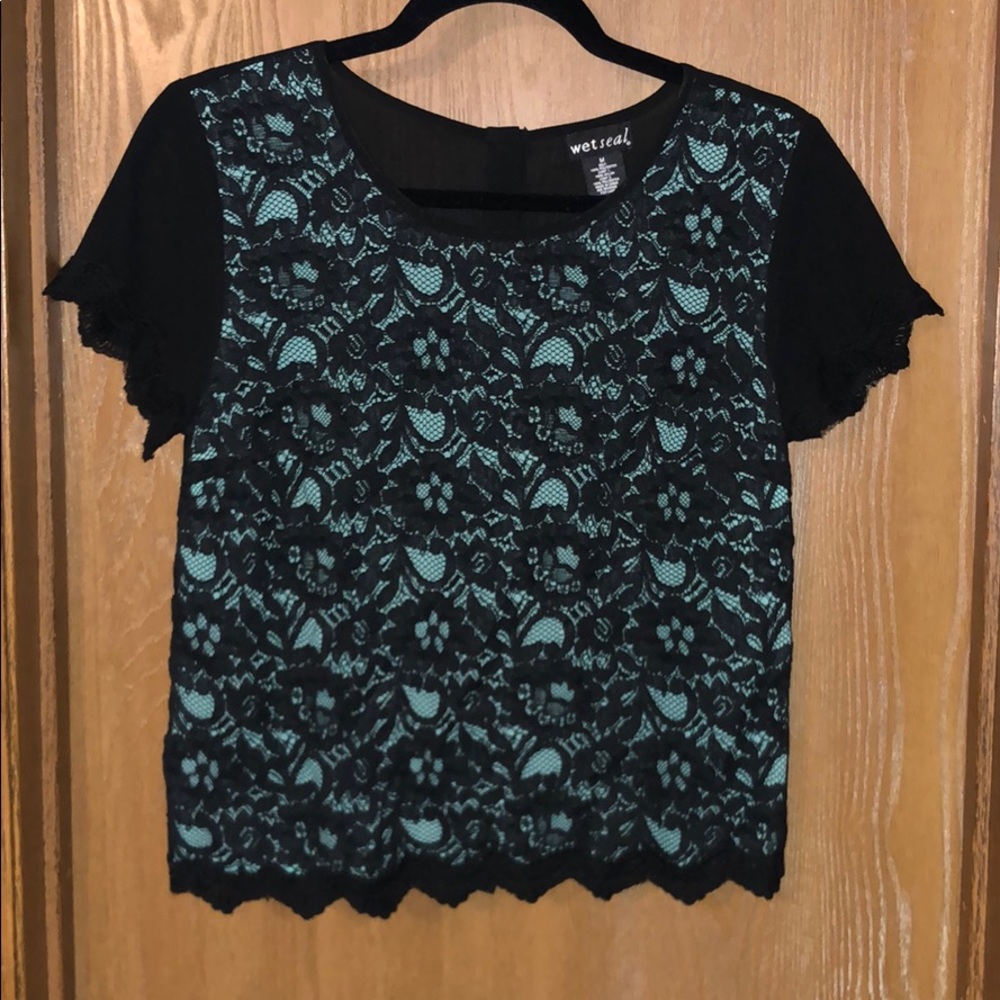 Sheer Shirt with lace